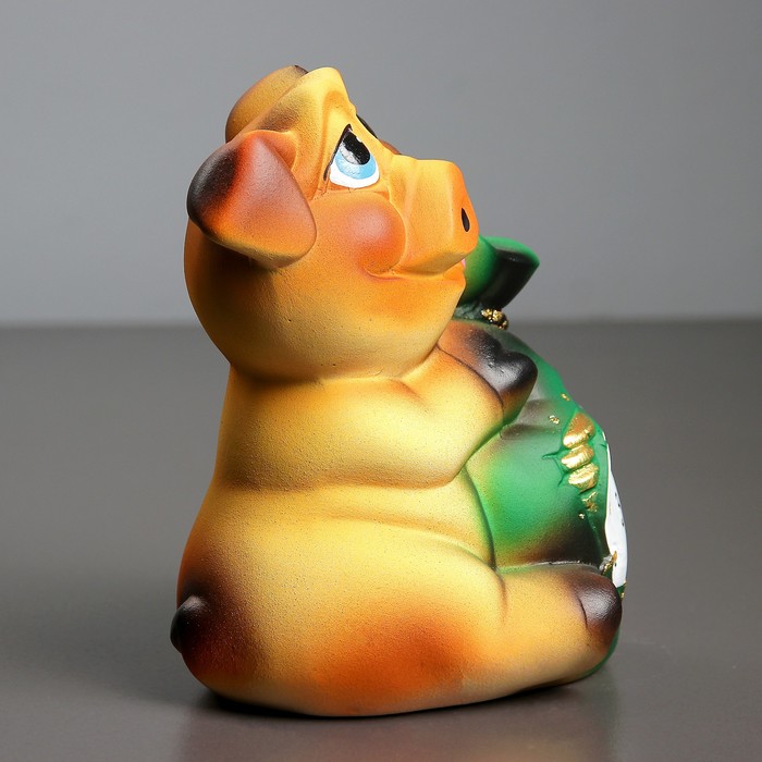 Копилка "Хрюша с мешком" 18см