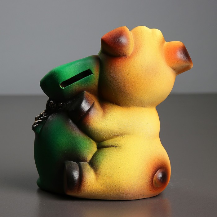 Копилка "Хрюша с мешком" 18см