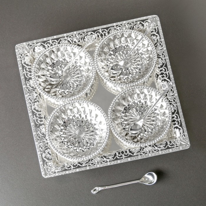 Набор соусников "Богема", с ложками, на подносе