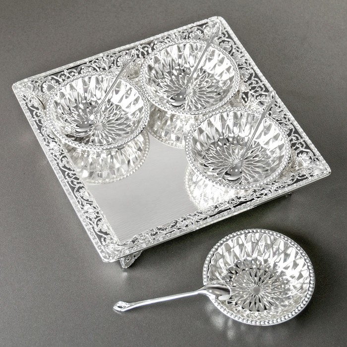 Набор соусников "Богема", с ложками, на подносе