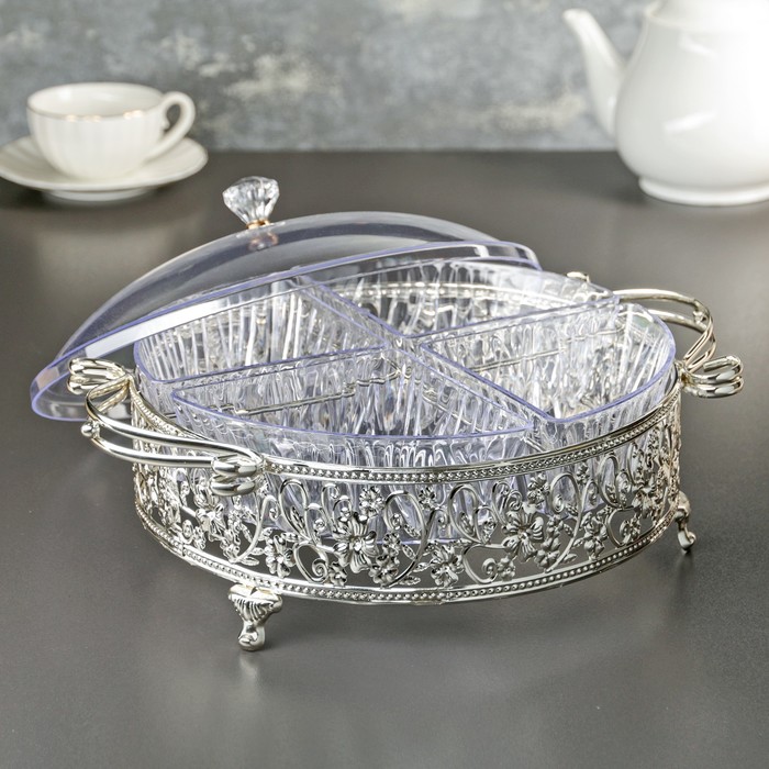 Набор салатников "Богема", на подносе, с крышкой