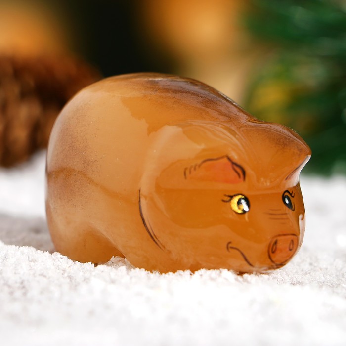 Сувенир «Свинка», 4×6,5 см, селенит