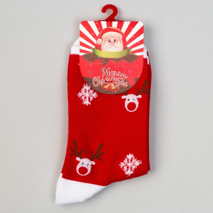 Носки "Новогодние" размер 36-39, 80% хл.,17% п/а, 3% эл.