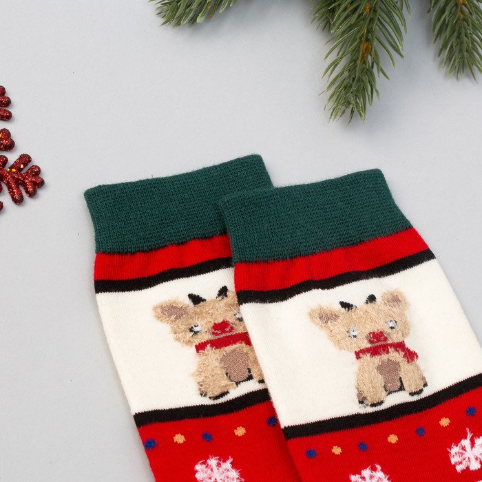 Носки "Новогодние" (вид 2) размер 36-39, 80% хл.,17% п/а, 3% эл.