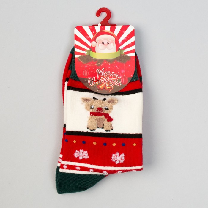 Носки "Новогодние" (вид 2) размер 36-39, 80% хл.,17% п/а, 3% эл.