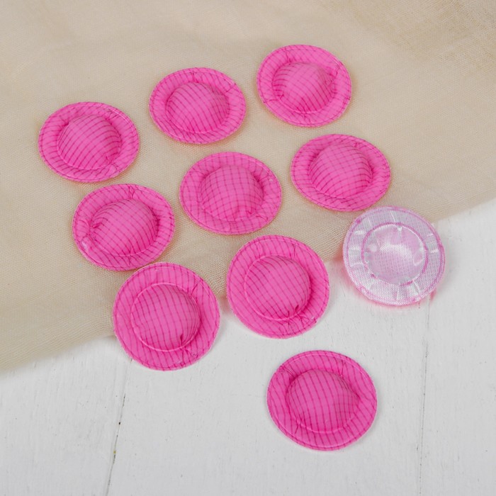 Шляпа для кукол, набор 10 шт, цвет розовый