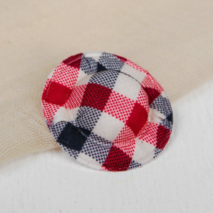 Шляпа для кукол, набор 10 шт, цвет красно-черная клетка