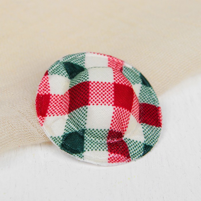 Шляпа для кукол, набор 10 шт, цвет красно-зеленая клетка