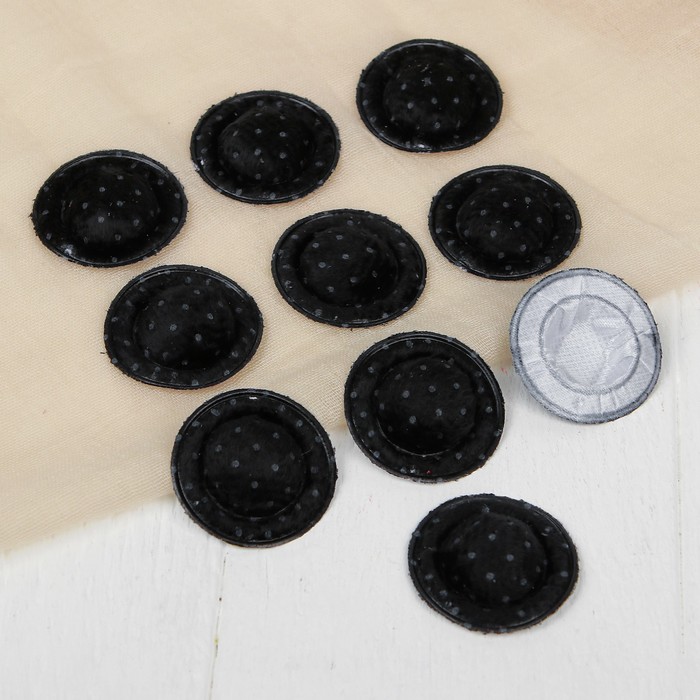 Шляпа для кукол, набор 10 шт, цвет черная