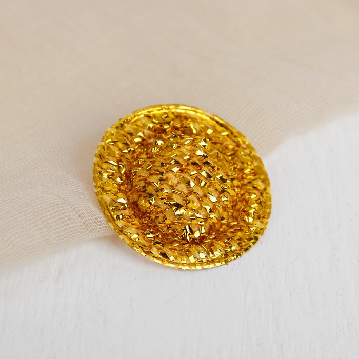 Шляпа для кукол, набор 10 шт, цвет золотистые пайетки