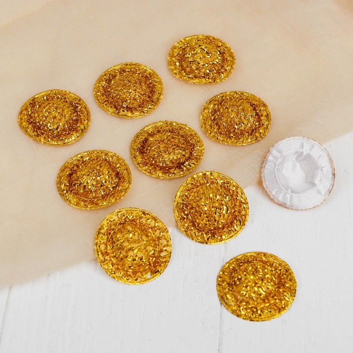 Шляпа для кукол, набор 10 шт, цвет золотистые пайетки