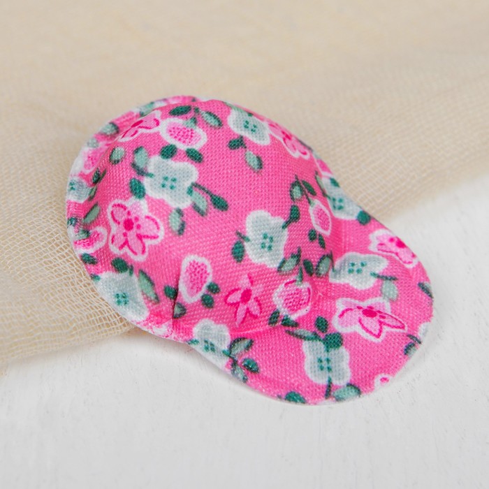 Кепка для кукол "Цветочки", цвет розовый
