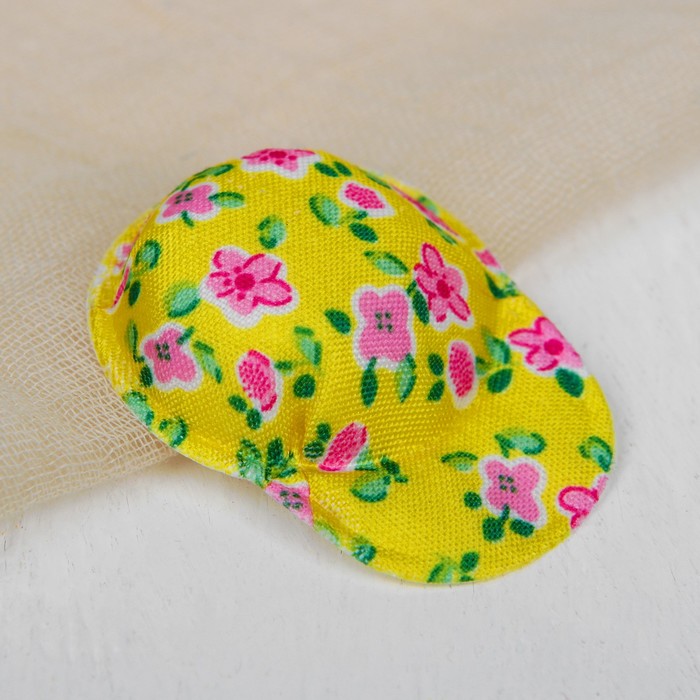 Кепка для кукол "Цветочки", цвет желтый