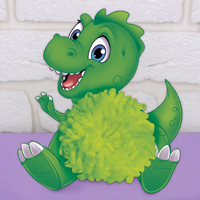 Набор для создания игрушки из помпона "Дракон" + глазки