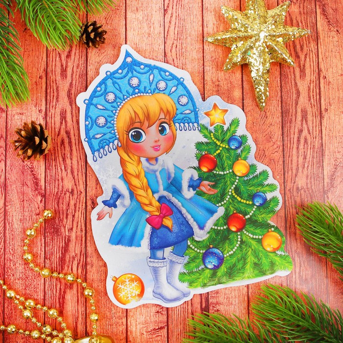 Фреска блестками "Доброго Нового года" Снегурочка