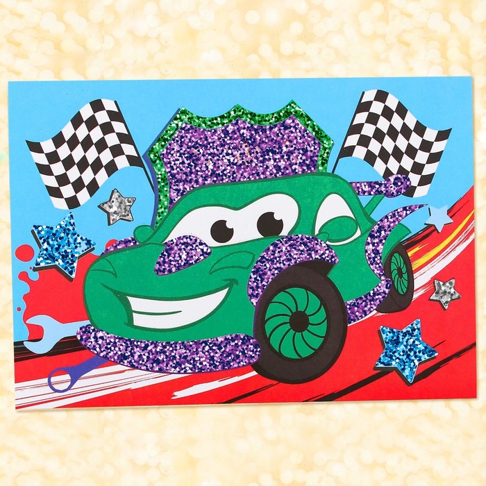 Фреска блестками "Машинка"