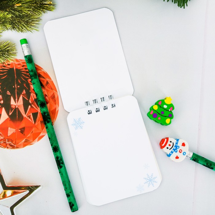 Набор подарочный "Мой охрюнительный год" 2 карандаша ч/г+2 ластика+блокнот