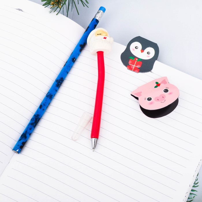 Набор подарочный "Свинка и друзья" карандаш 2 шт., 2 закладка 2 шт., ручка