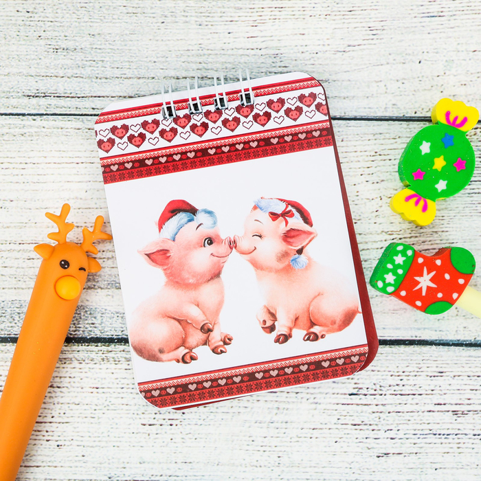 Набор подарочный "Добрый Новый Год": ручка, 2 ластика, блокнот