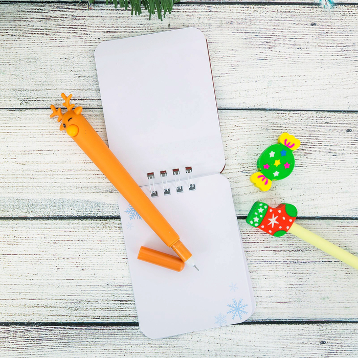 Набор подарочный "Добрый Новый Год": ручка, 2 ластика, блокнот