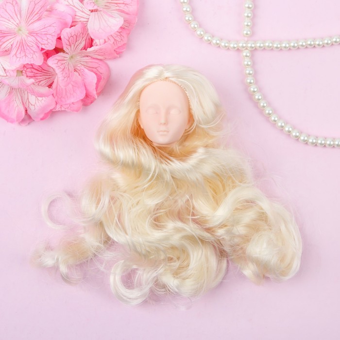 Голова для изготовления куклы, волосы "Завитки" блондинка