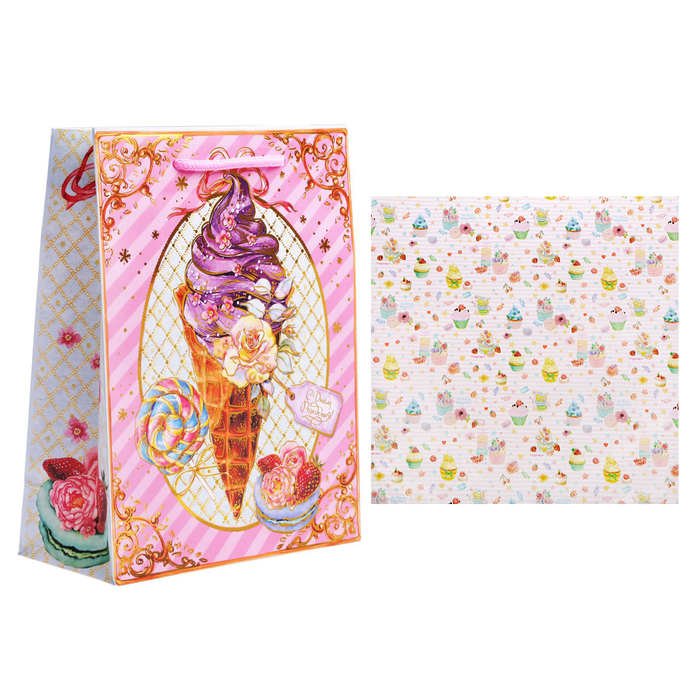 Набор для упаковки подарка «Сладкого настроения», 23 × 27 × 8 см, 50 × 70 см