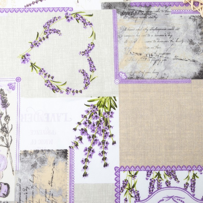 Скатерть "Доляна" Лаванда в провансе 110х150 см, 100% хлопок, рогожка, 162 г/м²