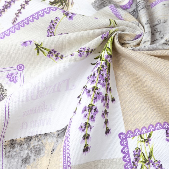 Скатерть "Доляна" Лаванда в провансе 110х150 см, 100% хлопок, рогожка, 162 г/м²