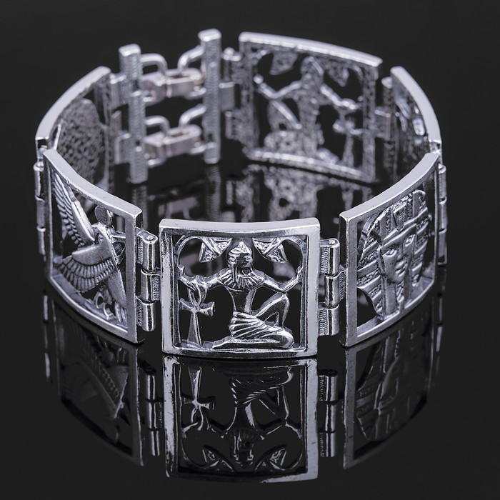 Браслет "Карнак", цвет чернёное серебро