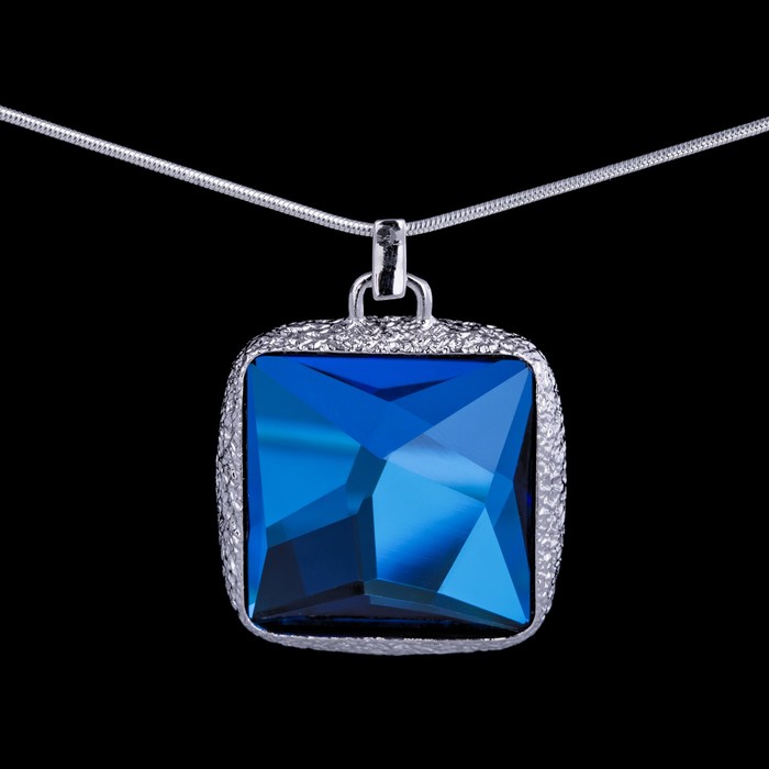 Кулон "Алудра", цвет голубой в серебре