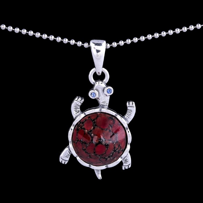 Кулон "Тартилка", цветной в чернёном серебре