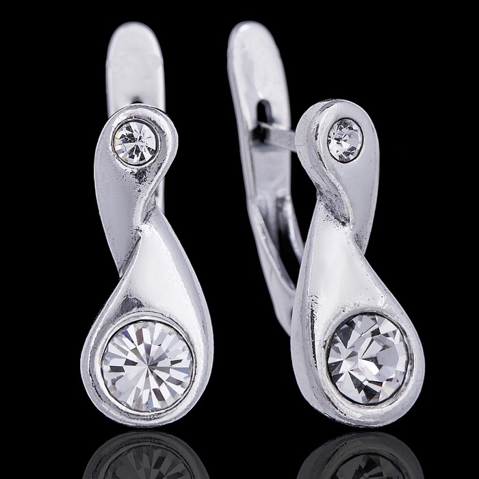 Серьги "Гилея", цвет белый в чернёном серебре