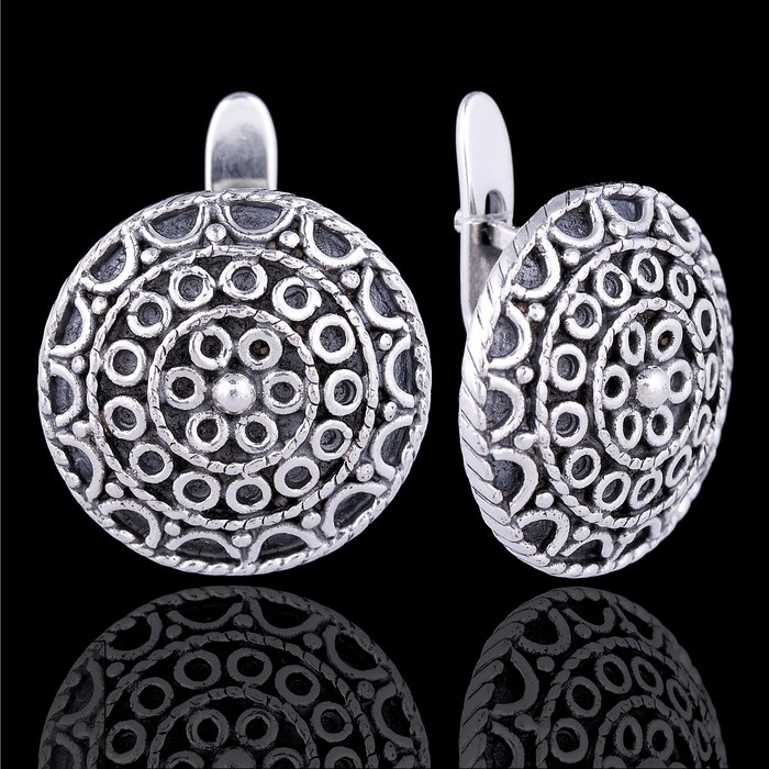 Серьги "Ждана", в черненом серебре