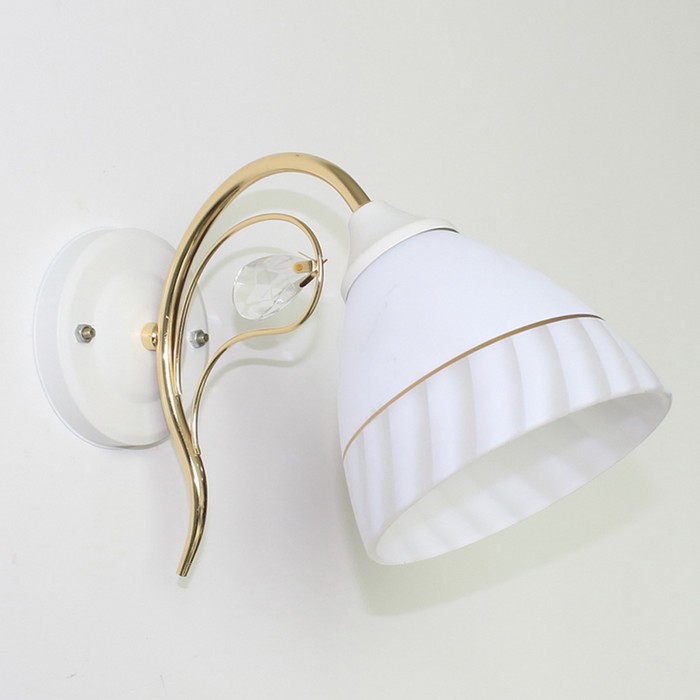 Бра "Гелла" 1х40W E27 белый-золото h19 см.