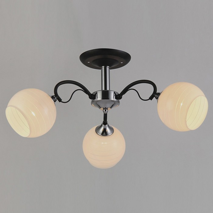 Люстра "Инесса" 3х40W E27 хром-черный d60,5 см.