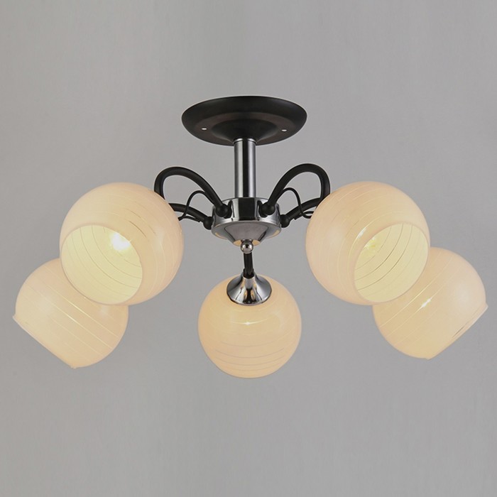 Люстра "Инесса" 5х40W E27 хром-черный d60,5 см.