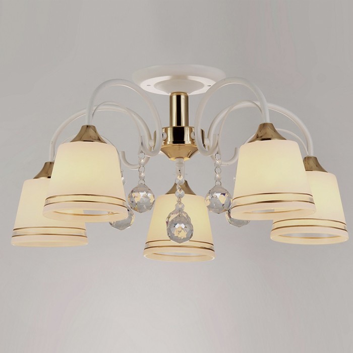 Люстра "Каролина" 5х40W E27 белый-золото d60 см.