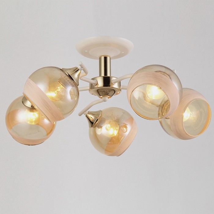 Люстра "Конкордия" 5х40W E27 белый-золото d56,5 см.