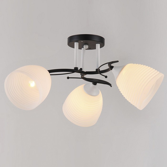 Люстра "Стефания" 3х40W E27 BK-WT