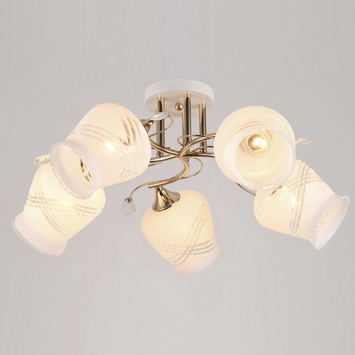 Люстра "Флоренция" 5х40W E27 белый-золото