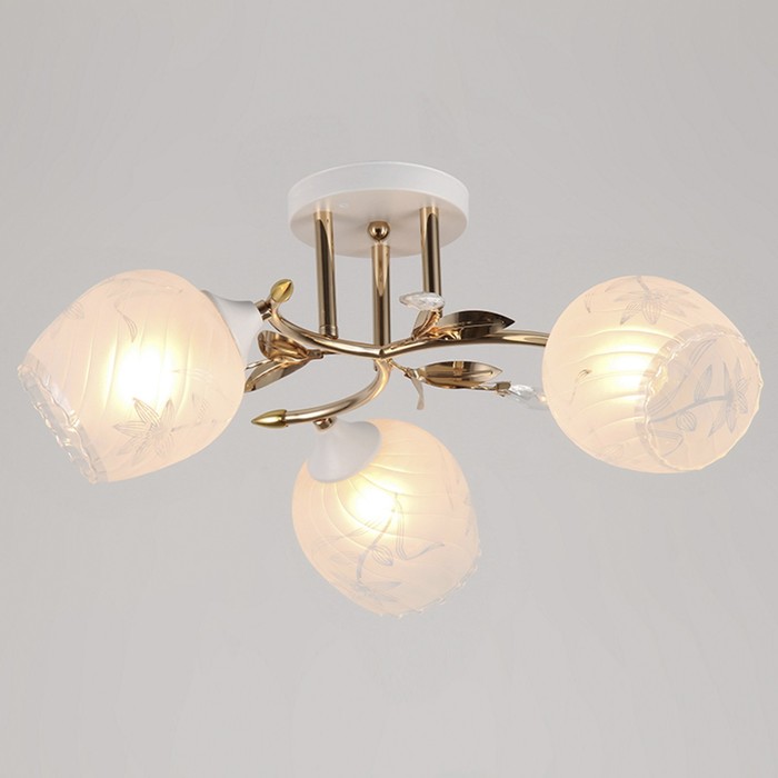 Люстра "Флориана" 3х40W E27 белый-золото