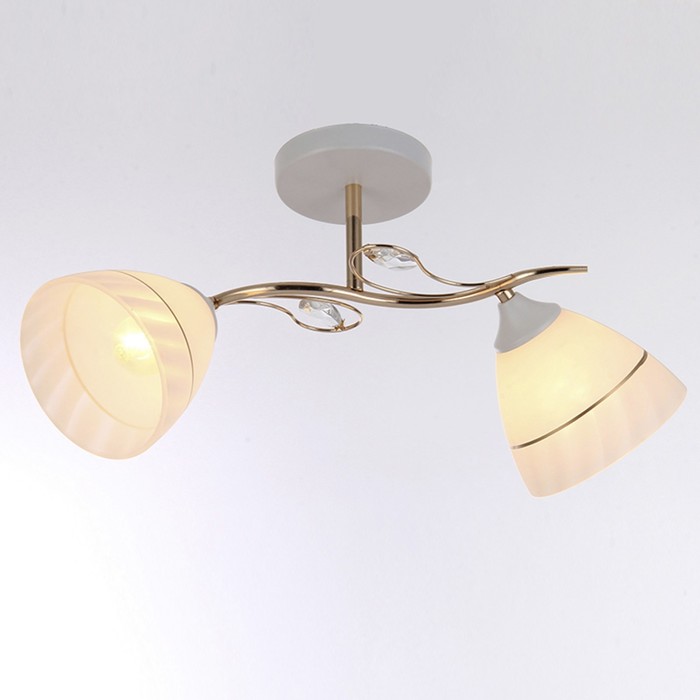 Люстра "Эвридика" 2х40W Е27 белый-золото