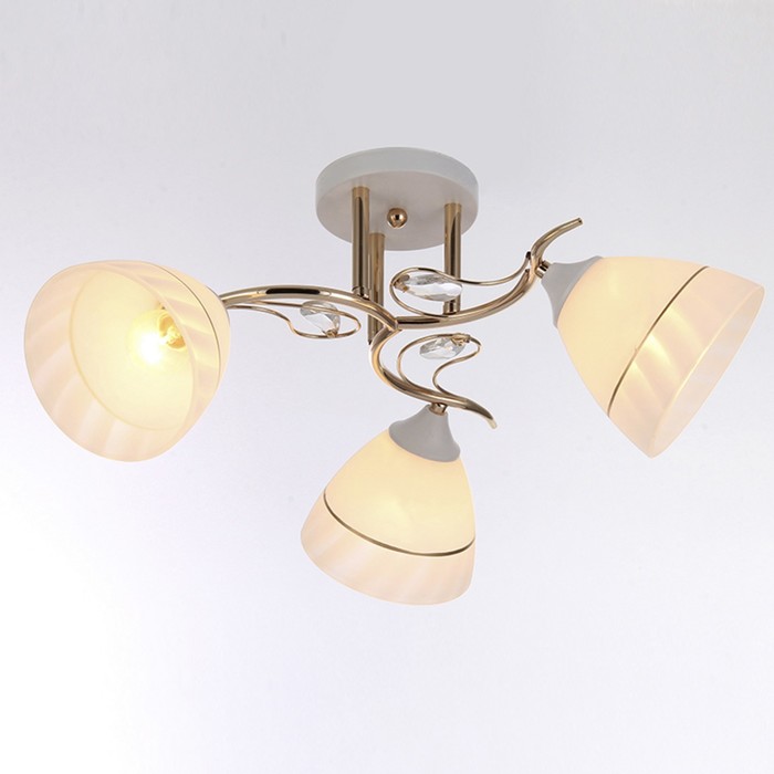 Люстра "Эвридика" 3х40W E27 белый-золото