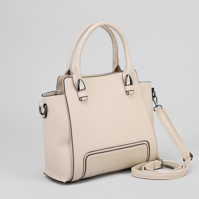 Сумка женская, отдел на молнии, наружный карман, цвет бежевый