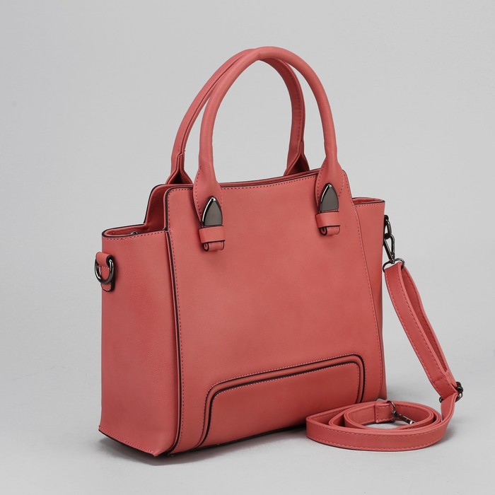 Сумка женская, отдел на молнии, наружный карман, цвет розовый