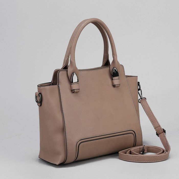 Сумка женская, отдел на молнии, наружный карман, цвет пудровый