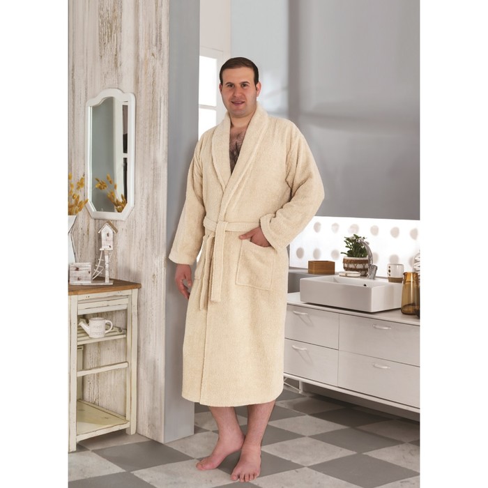 Халат махровый Smart, размер 4XL (54), цвет светло-бежевый, 420 г/м2