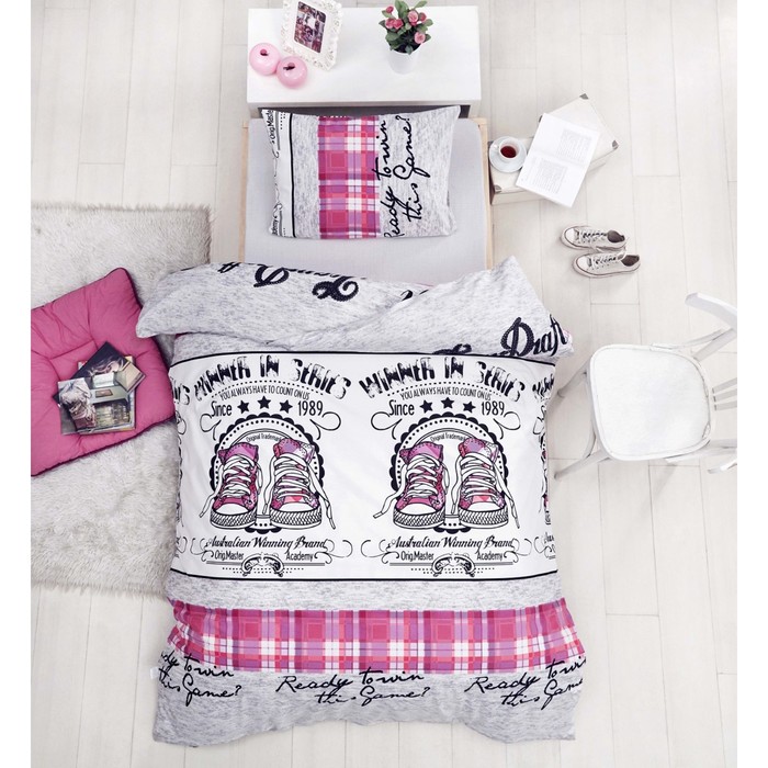 КПБ Molly 1,5 сп, 160х240 см, 160х220 см, 50х70 см-1 шт., фуксия