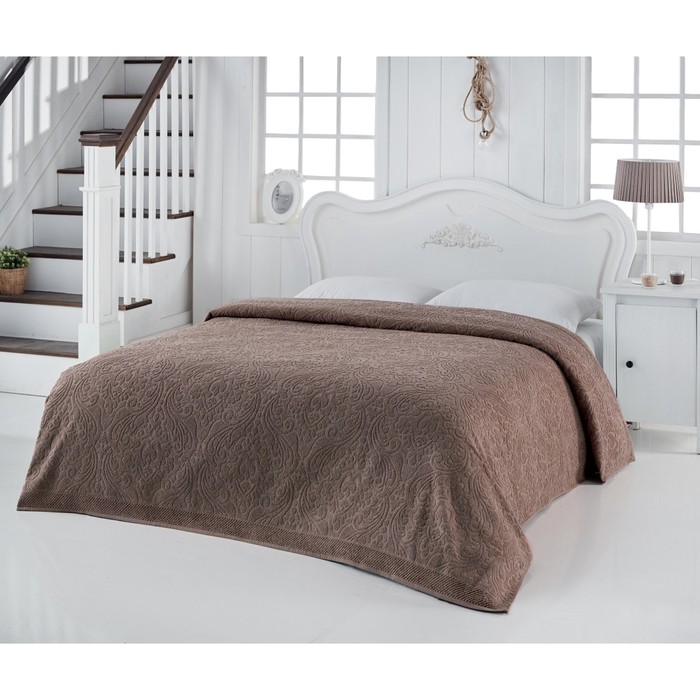 Простыня махровая Savina, размер 200х220 см, кофейный