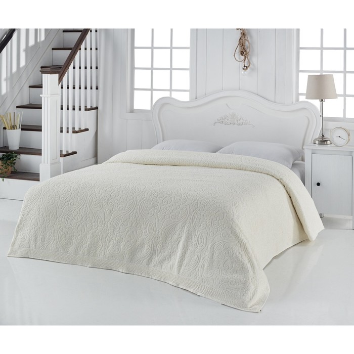 Простыня махровая Savina, размер 200х220 см, кремовый